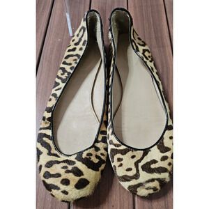 J Crew Ballet Flats‎ Shoes Leopard Calf Hair Round Toe Sz Womens 6